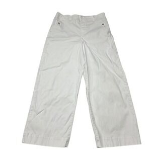 Spanx Wide Leg Crop Pants Women 1X White Stretch Twill Sailor Pocket 7117